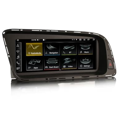 Erisin 8,8 Pulgadas 8 núcleos 4GB+64GB Android 14 Radio Coche Bluetooth 5.1 GPS Navegador para Audi Q5 2009-2016 Soporte CarPlay inalámbrico Android Auto WiFi Dab+ OEM MMI USB DSP Canbus IPS TPMS 4G