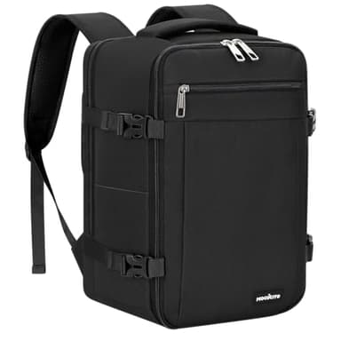 MOCOCITO Mochila Viaje Cabina Avion 40x20x25, Maletas de Viaje Cabina para Ryanair, Mochila Hombre Mujer Bolsa de Viaje Maletas Travel Backpack Equipaje de Mano Mochila Portatil, 20L (Negro Clásico)