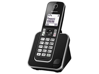 Panasonic KX-TGD310SPB Teléfono fijo inalámbrico(LCD, Identificador de llamadas, Agenda de 120 números, bloqueo de llamada, Modo ECO, Reducción de ruido), Negro