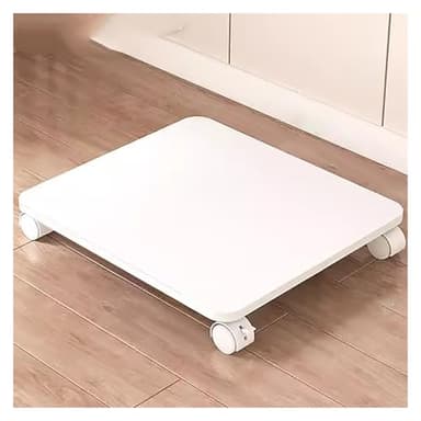 Soporte para impresora móvil con ruedas de bloqueo de 1 nivel, estante para impresora debajo del escritorio, carrito de impresora compacto para espacios pequeños, estante de impresora en casa y