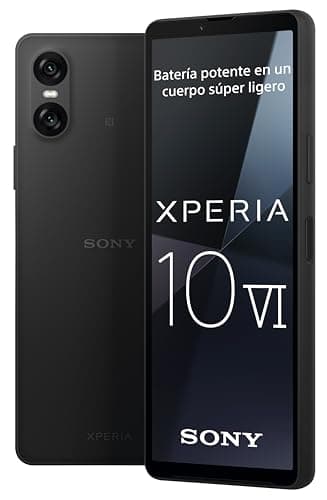 Sony Xperia 10 Vi, 6.1" 21:9 OLED, Tres distáncias focales ópticas, 3.5 mm Audio Jack, Android 14, SIM Libre, 8GB RAM, 128GB Almacenamiento, Protección IP65/68, Dual SIM híbrida, Negro