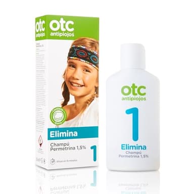OTC Antipiojos Champú Permetrina 1,5%, Elimina los Piojos y Liendres en 15 Minutos de Manera Efectiva, Incluye Gorro, Apto a partir de 2 Años, 125 ml