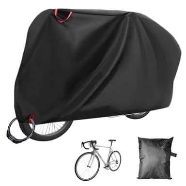 Cubierta protectora para bicicletas con agujeros de candado, 210D Funda Bicicleta Exterior Impermeable, 200x70x110cm, Contra Lluvia Sol Polvo Para Todo Tipo de Bicicletas