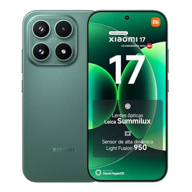 XIAOMI 17 - Smartphone de 12+512GB, Lentes óptica Leica Summilux, Snapdragon 8 Elite Gen 5, HyperAI, 1 año de garantía Extra, Cargador no Incluido, Verde (Versión ES)