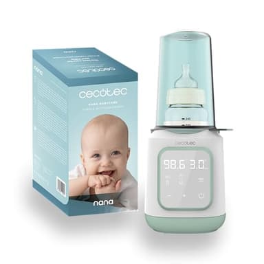 Cecotec Calienta Biberones Nana BabyCare Single BottleWarmer, 4 Modos, Cestillo para el Biberón, Libre de BPA, Seguro para Almacenar Agua, Leche y Alimentos