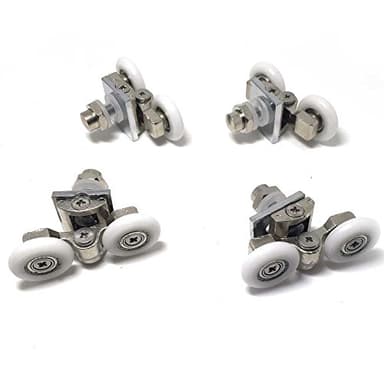 Rodamientos dobles para mampara de ducha, 23 mm, 4 piezas