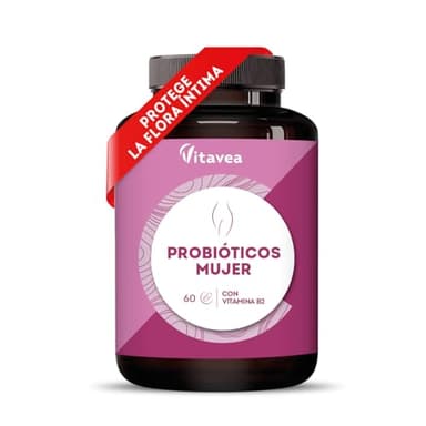 Probióticos Mujer Flora Íntima - 6 Cepas con Lactobacillus Gasseri, Crispatus y Acidophilus - 20 Mil Millones UFC - Con Vitamina B2 para el Bienestar Íntimo - 60 Cápsulas – Vitavea