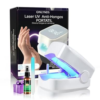 SÚPER Dispositivo ONLYNDS® PREMIUM Limpieza Laser para Eliminar Hongos Uñas Pies + Aceite Esencial + Lima | Dispositivo CERTIFICADO Láser Hongos Uñas 460nm Luz Azul | Altamente Efectiva para Hongos
