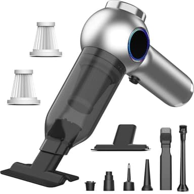 Ludunbuy Aspirador de Mano Potente, 20000Pa Mini Aspiradora de Mano, 6000mAh Aspirador Coche Portátil Recargable Sopladora y Succionadora para el Hogar,Grietas y Rincones, Automóvil, Cocina