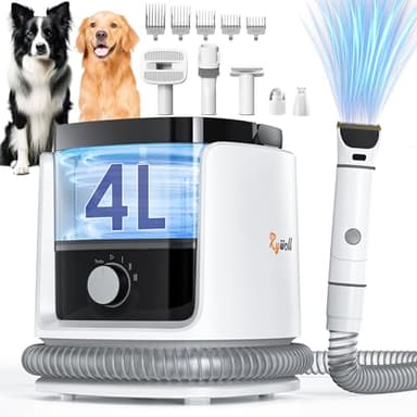 Rywell Aspirador Pelos Mascotas de Gran Capacidad de 4L, Aspiradora para Pelos de Perro con 4 Modos Ajustable(3/6/8/13KPa) Filtración HEPA para Perder el Pelo de Mascotas, Limpieza del Hogar
