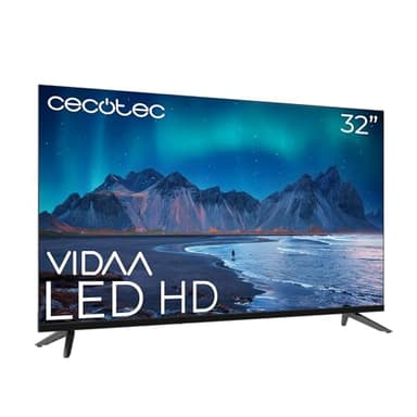 Cecotec Smart TV - Televisor LED - 32 Pulgadas - Resolución HD A5 Series ALH50032. Smart TV VIDAA, Sistema Dolby Audio, WiFi, Salida de Auriculares, Chromecast, 3 HDMI y 2 USB
