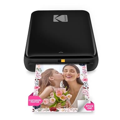KODAK Step Impresora de fotos instantánea para smartphone - Mini portátil inalámbrica en color - Fotos adhesivas Zink 2x3” - Bluetooth compatible con iOS y Android - App de edición divertida - Negro