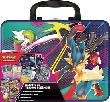 Pokémon: Maletín de Coleccionistas de Mega-Gardevoir y Mega-Lucario de JCC Pokémon (3 Cartas holográficas, 6 Sobres de Mejora y Mucho más)