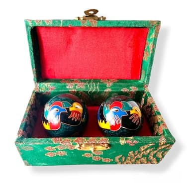 SabelAX Bolas Baoding de la Salud para Ejercicio de Dedos y Mano, Alivio del Estrés, Meditación, Relajación, Antiestres, Feng Shui (Luna)