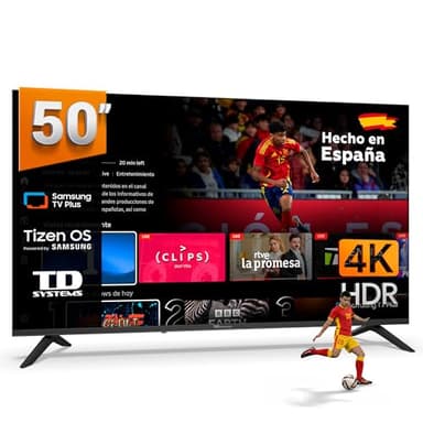 TD Systems - Smart TV 50 Pulgadas 4K con Tizen OS 8.0 Powered by Samsung, sintonizador Triple de televisión (DVB-T2/C/S2). Televisores del 2026 - PRIME50C22TIZEN