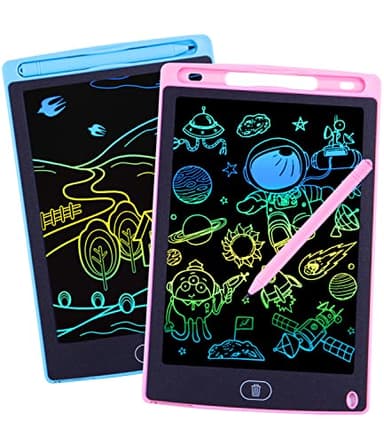 2 piezas Tableta Gráfica con Lápiz de Escritura LCD, 8,5 Pulgadas Tablero de Dibujo, Pantalla Colorida Borrable Reutilizable Juguete Educativo para Niños de 3+ Años