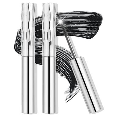 BUTBU 2 Piezas Mascara de Pestañas Waterproof, Metal Rod Mascara de Pestañas, Rimel Pestañ-as Volumen y Largura, Másca-ra de Pestañ-as Rizadora 3D, Ligera sin Grumos, Lifting de Larga Duración, Negro
