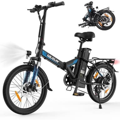 Varun 20'' Bicicleta Eléctrica Plegable, City E-Bike con Medidor LCD, Batería de Litio de 48V 7.8Ah, Kilometraje 40-70km, Bici Eléctrica para Hombre y Mujer
