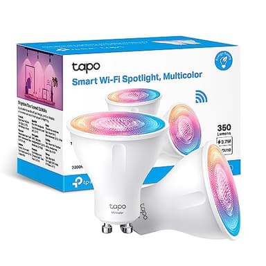 Tapo L630 GU10 (2 paquetes) – Bombilla LED inteligente Wi-Fi, RGBW multicolor, 16 millones de colores, compatible con Amazon Alexa, 350 lúmenes, 3.7W, ahorro de energía, 2 unidades