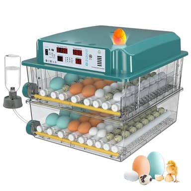 Incubadora de Huevos 120 Unidades, Incubadoras de Huevos Automaticas con 4 Modos de Incubación, Relleno de Agua Automático, Pantalla de Temperatura y Humedad, Incubadora Huevos Gallina para Volaille