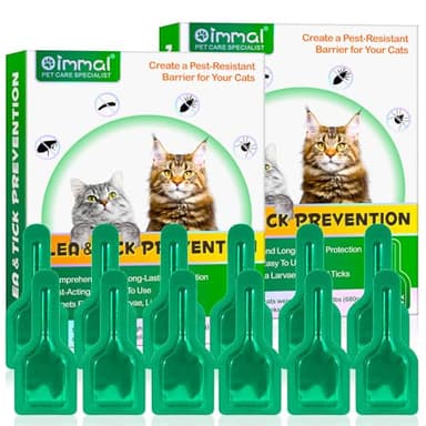 Fllea Y Garrapatas Protección para Gatos Y Gatos, Gotas Naturales para Desparasitar Gatos,2 x 6 Pipetas Fllea- Y Protección contra garrapatas, Fórmula de Extracto de Garras Segura Fórmula Fórmula de