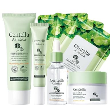 Juego de cuidado facial para niñas adolescentes para limpieza suave y cuidado, juego de cuidado de la piel para mujer, set de cuidado de la piel para mujeres, set de cuidado de la piel Centella