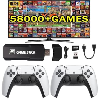 Consola De Juegos Retro Inalámbrica, Más De 58 000 Juegos Retro, Consola De Juegos Retro Clásica Plug And Play, Consola De Juegos Hdmi Tv, Consola De Juegos 4k Plug And Play, 128 GB