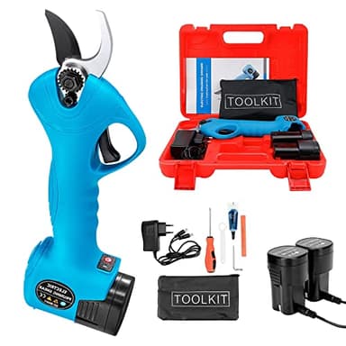 Bostar Tijera de Podar Electricas Cortador Eléctrico de Ramas Inalámbrica Profesional 16.8V Fuerte Hoja de Acero Dentro de 25MM para árboles Jardín (Azul)