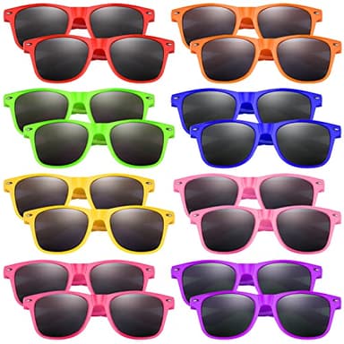 Morcheiong Paquete de 8 lentes de sol para niños, lentes de sol de colores neón, regalos de fiesta, relleno de bolsas de regalo, regalo divertido para fiesta de cumpleaños, playa, fiesta en la piscina