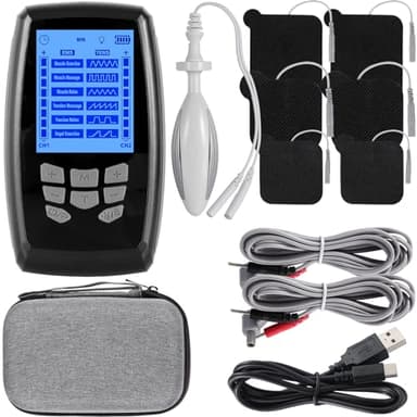 Electroestimulador Muscular, estimulador muscular unidad TENS y ejercitador muscular del suelo pélvico Ems viene con sonda Kegel Toner electrodos de Almohadillas de Electrodos