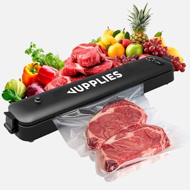 JUPPLIES Envasadora al Vacio Domestica - Embasadoras Vacio Alimentos Profesional - Maquina al Vacio para Conservación de Alimentos - Selladora al Vacio con 5 Modos (Envasadora + 50 Bolsas)