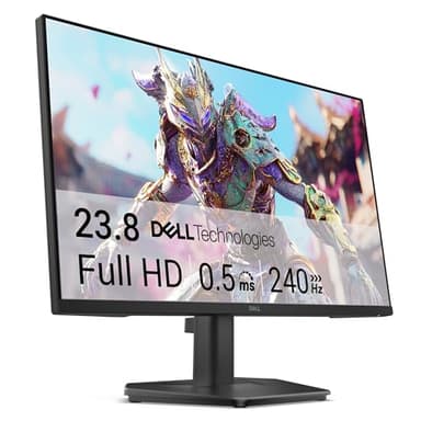 DELL 24 Monitor Gaming - SE2426HG, Full HD (1920x1080), 240Hz, Fast IPS, 0.5ms, AMD FreeSync Premium, 99% sRGB, HDR10, VESA (100x100mm), DisplayPort, 2 HDMI, 3 Años de Garantía, Negro