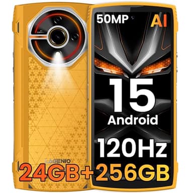 LAGENIO Panther2 Pro Teléfono Móvil Irrompible, Octa Core Android 15 Móvil Indestructible, Cámara 50MP+2MP, 24GB+256GB(TF 1TB) Móvil Resistente, 6.7" HD+ 120Hz, 5150mAh, NFC/GPS/OTG/4G Dual SIM - Duna