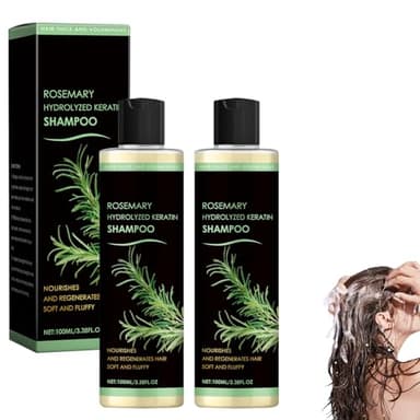 Champú de romero para el crecimiento del cabello, champú orgánico para el crecimiento del cabello, romero natural hidrolizado, queratina hidrolizada para mujer, para fortalecer el cabello fino y la