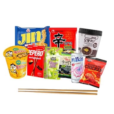 Caja de Snacks Coreanos Sorpresa – Box Experiencia Gastronómica de Corea | Selección Auténtica de Dulces, Ramen y Bebidas Asiáticas | Regalo Original Foodie | Korean Snack Mystery Box