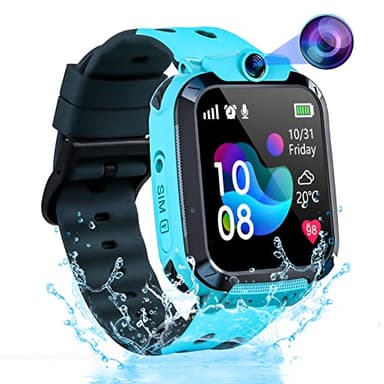 Puhiuyoi Reloj Inteligente Niño, Smartwatch Niños con GPS y Llamadas Teléfono Impermeable IP68 SOS Móvil Juego Voz Chat Despertador Clase Modo Reloj Inteligente Niños y Niñas Estudiante Regalo