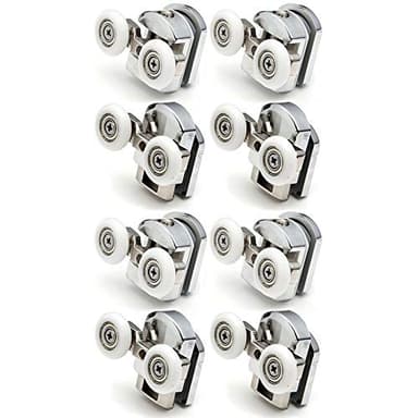 Fijaciones para mampara de ducha de 4-6 mm (4 para parte superior y 4 para parte inferior, cromado)