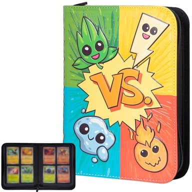 Album Cartas Coleccionables, Album para Cartas Pokemon con Cremallera, Carpeta de Tarjetas de PU Impermeable 60 Páginas, 480 Bolsillos