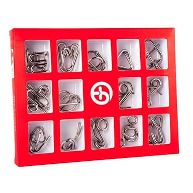 Holzsammlung 15 Piezas Rompecabezas de Metal, Juegos de Ingenio Rompecabezas Metal Classic Mini IQ Puzzle, Juguetes Inteligencia Educativos Regalo para Adultos Niños Adolescentes