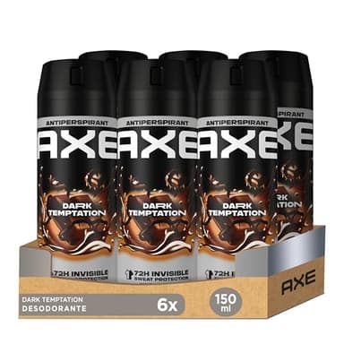 Axe Desodorante para Hombre Antitranspirante Dark Temptation 150ml - Pack de 6 - Aerosol - Fresco