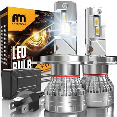 ANTEMOON Bombillas H4 LED, 110W 30000LM 800% Brillante 6500K Blanco Canbus Luces LED H4 Faros Delanteros de Coche 12V 24V Lámpara Reemplazo para Halógenos y Xenón, 2 Bombillas