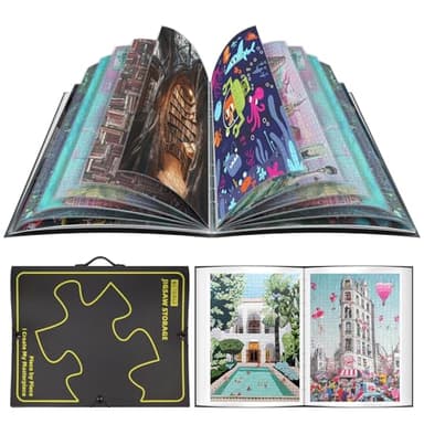 Metionga Carpeta de Almacenamiento de Rompecabezas para 1000 Piezas, Organizador de Rompecabezas de Gran Capacidad portátil, Guarda Puzzle con 25 Bolsillos, Accesorios Puzzle