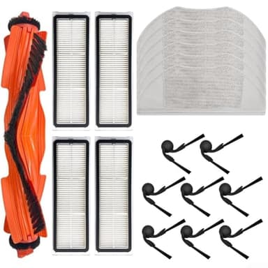 Juego de piezas de repuesto para robot aspirador Xiaomi S40 OV81 con cepillo principal, cepillos laterales, filtros y paños de fregona para mejorar la eficiencia de limpieza (B)