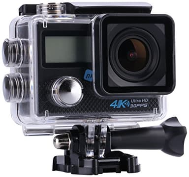 NK Cámara Deportiva 4K - Cámara de acción Subacuática Ultra HD, 16MP, Doble Pantalla, Batería 900mAh, Carcasa Impermeable 30M, 30 FPS, 170º Gran Angular, WiFi (con Mando a Distancia)