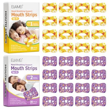 Tiras Bucales para Respiración Nasal, 60pcs Mouth Tape, Cinta Bucal para Dormir Tiras Bucales Antirronquidos Tiras para Dormir Antirronquidos Mejorar Reducir los Ronquidos Hipoalergénicas y Cómodas