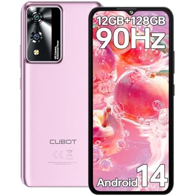 CUBOT A10 Telefonos Moviles Libres Android 14, 12GB(4+8)+128GB/1TB Telefono Movil, 6,56" HD+/90Hz, Cámara 48MP+16MP Móvil, 5100mAh Batería, 4G Dual SIM Smartphone, Octa-Core/Face ID/OTG/GPS (Morado)