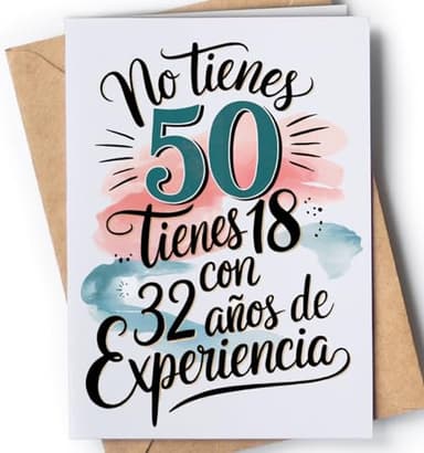 Tarjeta de 50 Cumpleaños - Tarjeta de Felicitación Graciosa para alguien que cumple 50 años - Regalo Original para 50 Cumpleaños para él, ella, hombre, mujer, mejor amigo, amiga - EU 143