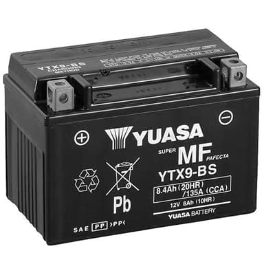 Batería moto Yuasa YTX9-BS - Sin mantenimiento - 12 V 8 Ah - Dimensiones: 150 x 87 x 105 mm