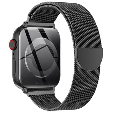 OULUOQI Correa Compatible con Correas Apple Watch 41mm 40mm 38mm 46mm 45mm 44mm 42mm 49mm, Bracelet Metalica de reloj Milano metal de acero inoxidable para iWatch Series 10 9 8 7 6 5 4 3 2 1 SE Ultra