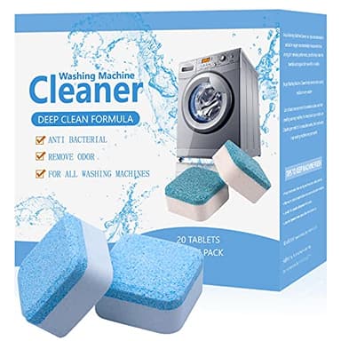 HASAIKA® Limpiador de Lavadora, Tableta Efervescente Removedor, Washing Machine Cleaning Tablets, Efervescente Limpiador de Lavadora, Tabletas Efervescentes con Descontaminación triple,20 piezas